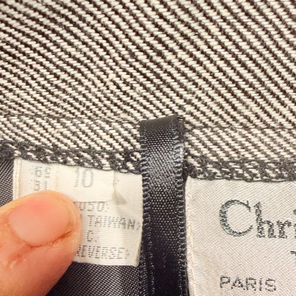 Vintage Christian Dior The Suit Skirt | 70s 80s Rayon Linen Midi | Pockets - Picture 14 of 16